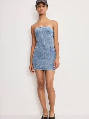 Good American crystal strapless mini dress